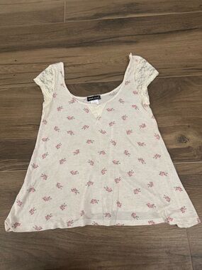 Vintage Wet Seal Off the Shoulder Rose Print Top
